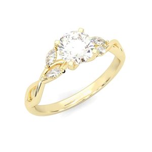 Anillo de Compromiso y Matrimonio con Corte Redondo y Diseño Trenzado para Mujer, Plata 925/Oro Rosa, Diseño Bonito - Product Image 5