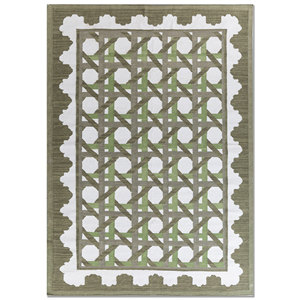 Alhambra Green Flat Weaves Wool <b>Rugs</b> for Home Living Room Decorations Hallway Rectangle for Bedroom Use-Model Room Bedside <b>Rug</b> - Product Image 1