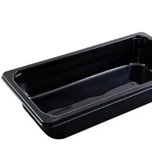 Disposable Single Compartment Meal Recyclable Plastic Cpet Food Tray Take Out Cpet Container For Airlines