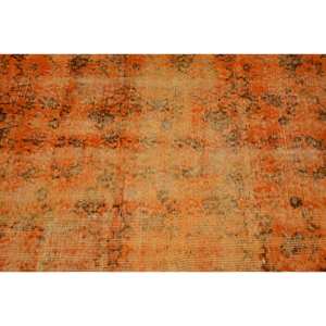 Tapis en laine turque vintage 3.3x6,2 pieds classique grande surface Orange Orange Patchwork Design avec support en Latex pour décor de chambre de voiture - Product Image 5