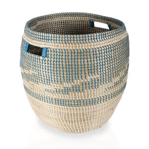 Panier en jonc de mer de haute qualité paniers en herbe de mer écologiques organisateur de stockage de placard en paille en gros - Product Image 1