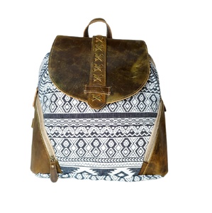 Handmade chính hãng da vải tote túi cho phụ nữ phong cách phương Tây giản dị sử dụng hàng ngày dây kéo đóng cửa chuỗi hai tay cầm ngựa - Product Image 1