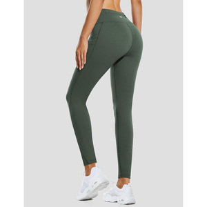 High Waist Yoga <b>Leggings</b> Seamless Workout Pants Breathable Quick Dry Stretch Activewear Tummy Control Custom Logo and <b>Pocket</b> - Product Image 1