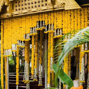 สายประดับดอกดาวเรืองฉากหลังบนเวทีการแขวนดอกดาวเรืองการตกแต่ง ganpati การตกแต่งเทศกาลและงานเลี้ยงงานแต่งงาน - Product Image 3