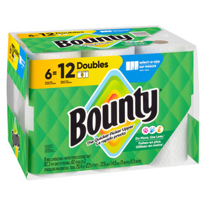 Serviettes en papier Bounty authentiques, 2 plis, blanches, 12 rouleaux familiaux et 30 rouleaux standard, vente flash - Product Image 3