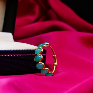 Gravure 925 Sterling Silver Low quantité minimale de commande Fournisseur de bijoux Emerald Gemstone Réglable Ladies Wear Classic Ring - Product Image 3