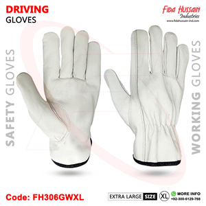 Gants de conducteur non doublés OEM avec protection maximale Dos élastique froncé style pouce en cuir de chèvre - Product Image 4