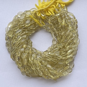 Perles ovales lisses en quartz citron jaune naturel de 6 mm, 8 mm, 10 mm, certifiées IGI, pour la création de bijoux - Product Image 3