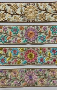 Tissu de dentelle brodée de fleurs colorées de haute qualité pour robes de mariée bricolage et vêtements de mode dentelle de broderie colorée - Product Image 4