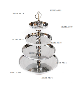 Four <b>Tier</b> Stainless Steel Dessert <b>Cake</b> Stand Round Shape Customized Size Sweets <b>Cake</b> Stand At Lowest Price - Product Image 1