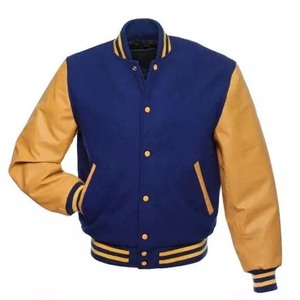 Venta al por mayor de ropa de invierno de punto vintage personalizado logotipo bordado de cuero béisbol Lettermen chaqueta para los hombres de estilo de calle - Product Image 5