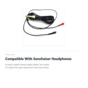 Cable de Audio de Repuesto para Auriculares, Conector TRS de 6.35 mm para Sennheiser HD25 HD560 HD540 HD480 HD430 - Product Image 4