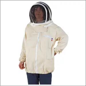 オーガニックの高品質養蜂ジャケットフランス生地保護と使いやすさと洗濯が簡単eu認証EPI2OEKOTEX