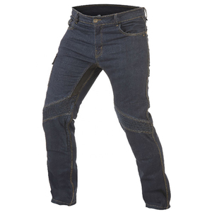 D-Ride Moto Jeans de moto pour homme, bleu foncé, denim respirant, séchage rapide, protections de genou réglables, noir, sécurité, confort - Product Image 1