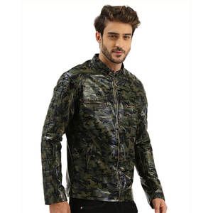 Veste de moto en cuir véritable de haute qualité à 100 %, avec col montant, en cuir PU noir, meilleure veste en cuir pour homme, fabriquée au Pakistan - Product Image 6
