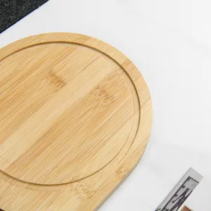 Conjunto de tábua de cortar sob medida Aspire, conjunto de 3 peças para comida, tábua de queijo de bambu, incluindo facas e garfos