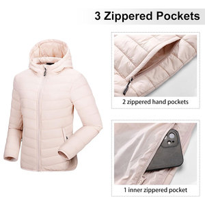 Abrigo acolchado ecológico de alta calidad para mujer, chaqueta de invierno ligera de manga larga con plumón transpirable para niñas - Product Image 3