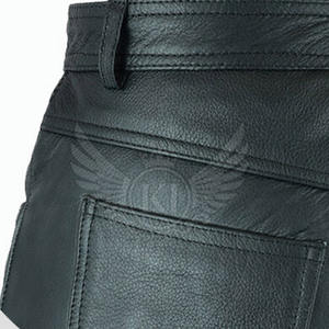 Pantalon en cuir sur mesure pour hommes avec logo personnalisé Pantalon en cuir au design unique Vente en gros - Product Image 4