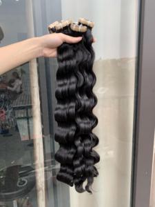 Extensions de cheveux naturels vietnamiens à clipser, alignées sur la cuticule, ondulées, couleur naturelle, faites à la main - Product Image 1