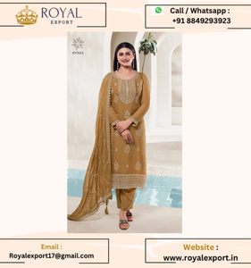 Kuleesh ด้ายแคตตาล็อกใหม่ที่กําลังจะมาปักชุด Organza Salwar พร้อมเสื้อผ้าอินเดียและปากีสถานของ Dupatta - Product Image 3