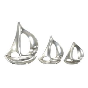 Sculpture de bateau à voile décorative de table pour la maison accessoires de décoration de bureau métal aluminium or Sculpture faite à la main - Product Image 6