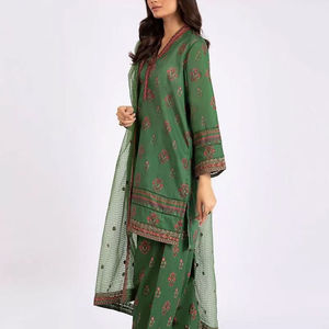 Trajes bordados sin coser para mujer, elegantes trajes paquistaníes para mujer, traje de 3 piezas de césped para mujer de alta calidad - Product Image 2