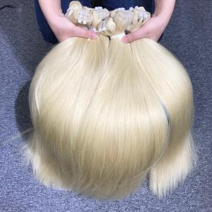 Venta CALIENTE 100% Extensiones de cabello humano Rubio crudo de Vietnam Paquetes rectos de hueso de la mejor calidad Estilo de onda HD Encaje Precio al por mayor - Product Image 1