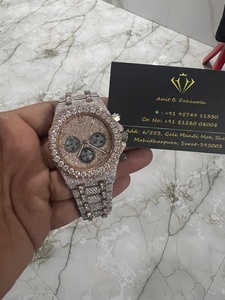 Reloj mecánico rectangular de lujo para hombre con moissanita diamante pulsera de acero inoxidable caja de movimiento embalaje - Product Image 3