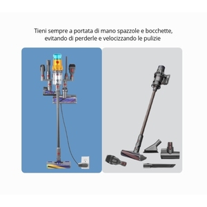 Support mural pour accessoires d'aspirateur, ensemble de 2 pièces, organisateur de rangement mural pour brosses et buses, compatible avec les modèles V15 V11 V7 6+ - Product Image 6