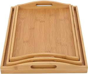 MS INC plateau de service de nourriture en bois solide de mariage plateau de service de café thé plateau de Table à manger plateau de Table plateau de bureau à domicile - Product Image 3