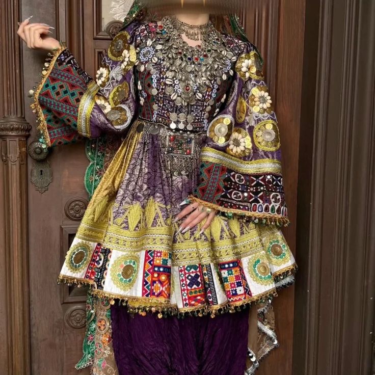 purple afghani dress Purple Charmaghzani Afghan Dress