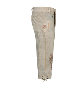 Pantalones de cuero de gamuza de cabra Lederhosen 100% bávaro para hombre con cierre de mosca de botón, pantalones cortos hasta la rodilla Lederhosen tradicionales alemanes personalizados - Product Image 3