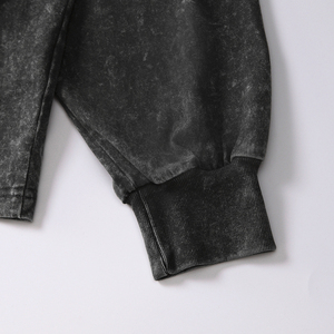 Custom <b>Logo</b> High Quality Wholesale 230grams Heavy 100% Cotton Washed Oversized Long Sleeve Acid Wash Vintage t Shirt - Product Image 3