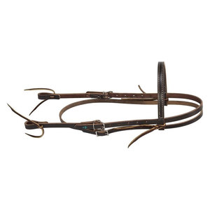 Headstall en cuir Latigo noir de qualité supérieure réglable Western Bridle Headstall Chevaux Culottes Flexible Tack Gear Heavy Duty - Product Image 2