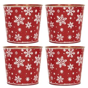 Cubo decorativo de metal de Navidad perfecto para ideas de arreglos florales de vacaciones para restaurante en casa y decoración de eventos - Product Image 1