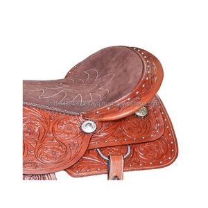 Ensemble de performance de selle de cheval de course et de plaisir en cuir occidental fabriqué à la main pour l'équitation - Product Image 3