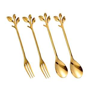 Couverts en acier inoxydable de style américain argenté avec les meilleures poignées rayées écologiques Ensemble élégant de 5 pièces - Product Image 2