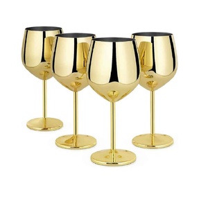Goblet Copper Plated Stainless Steel Martini Beer Glasses <b>Red</b> Wine Glass Wedding Christmas Party Barware Metal - Product Image 1