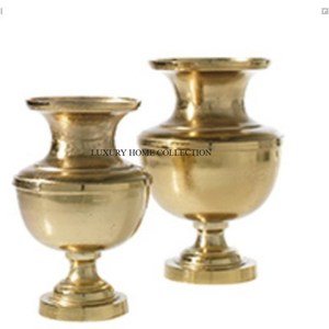 Juego de 2 Decoración de mesa de latón puro, jarrones de flores para el hogar, centro de mesa de boda, Trompeta decorativa de flores de lujo para venta al por mayor - Product Image 1