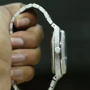 Montres mécaniques en diamant Moissanite VVS de qualité supérieure Montre hip-hop brillante de luxe pour hommes Iced Out personnalisée en diamant - Product Image 4