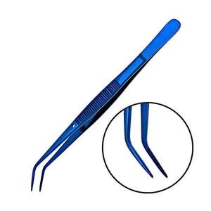 Forceps chirurgicaux dentaires manuels en acier inoxydable avec pointe angulaire dentelée et pinces à pansements dentaires en coton - Product Image 1