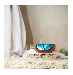 ชาม100% ทำจากไม้และเรซินเป็นมิตรกับสิ่งแวดล้อมทำจากไม้ธรรมชาติทำด้วยมือสำหรับใช้ในบ้าน - Product Image 1