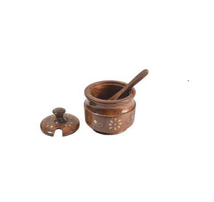 Bols à sucre en bois de haute qualité fait à la main bol rond naturel et cuillère ensemble de bols écologiques et artisanat naturel - Product Image 6