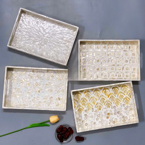 Plateau de service en nacre fait à la main du Vietnam Plateau décoratif élégant pour les repas de luxe, le service hôtelier, les cadeaux et la décoration intérieure - Product Image 3