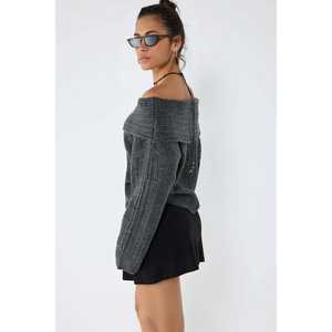 Pull en tricot à col bateau - Product Image 2