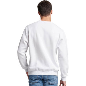 Jersey de lana de algodón 100% liso de alta calidad, sudaderas de cuello redondo, sudadera personalizada Unisex negra de gran tamaño - Product Image 3