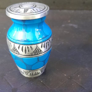 Juego de urnas de recuerdo, contenedor de cremación, Mini urna azul, aluminio, funerario, para cenizas humanas, hombre adulto, mujer por AYAANS - Product Image 1
