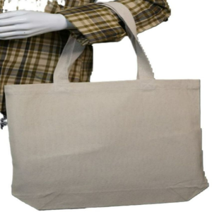 Sac fourre-tout mini de haute qualité en coton 100% biologique, écologique, en toile recyclée, style mode féminin, logo brodé, bouton - Product Image 2