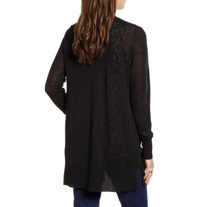 Cardigan Casual Blue Palace con Spacco Laterale in Lana, Taglia Piccola, Motivo Stampato - Product Image 2