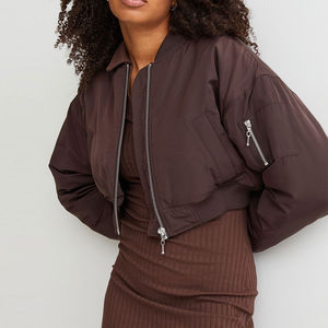 OEM personalizado de las mujeres de vuelo de la chaqueta de alta calidad a prueba de agua de talla grande Nuevo diseño recortado gimnasio Bomber chaquetas personalizadas - Product Image 6